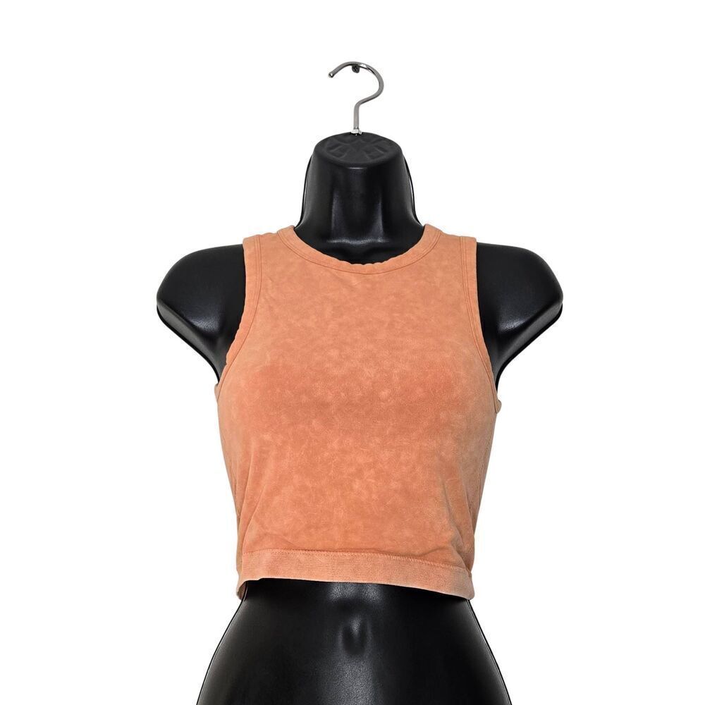Garage Seamless Muscle Tank Size XS Orange Crew Neck Cropped